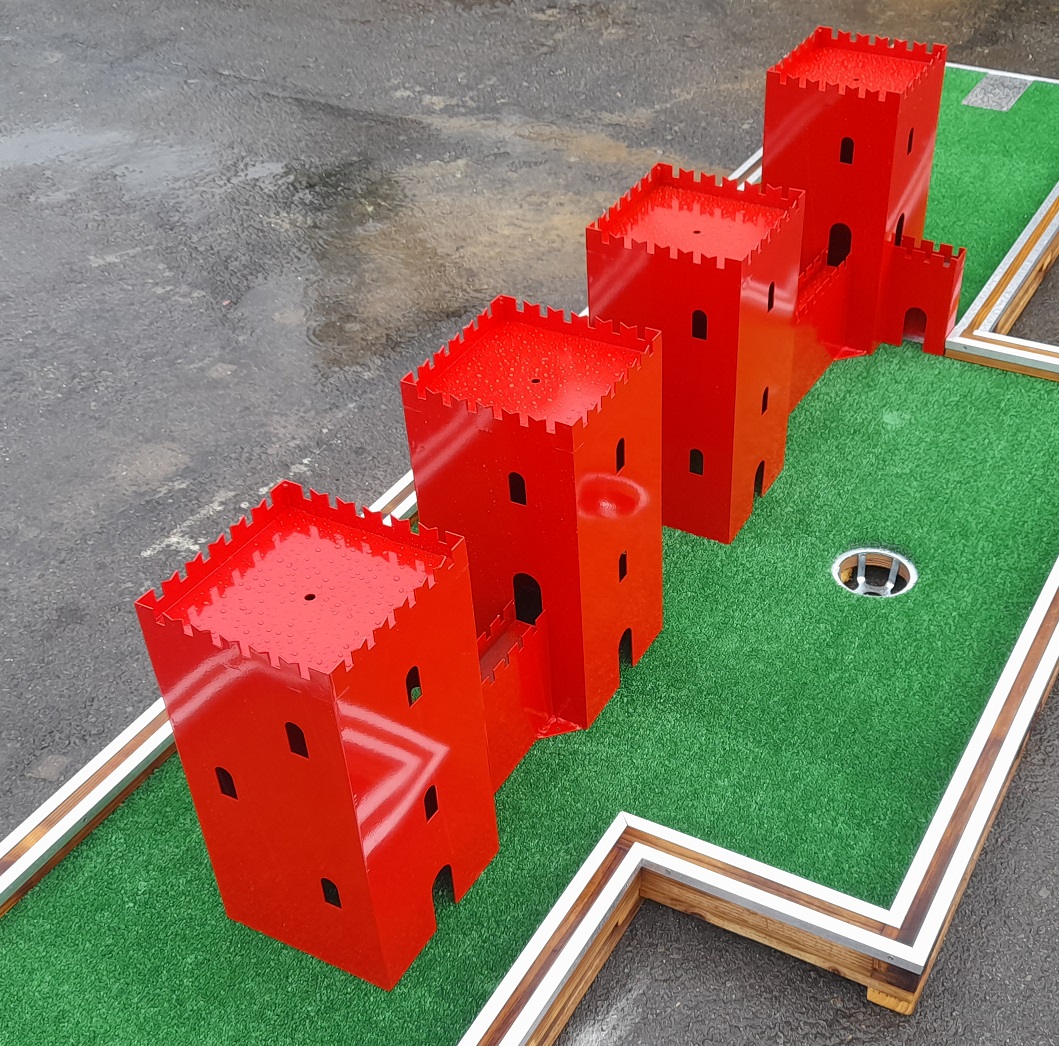 Castle towers with walls (4 towers and 3 walls) Image
